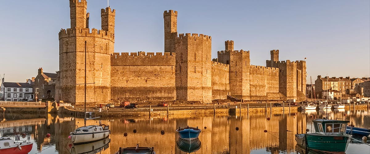 Caernarfon Castle in Gwynedd, Wales